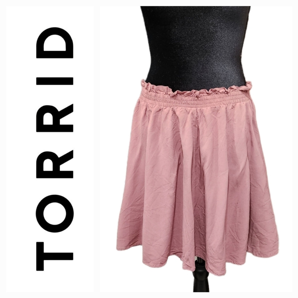 Torrid Flowy Peach Mini Summer Skirt Plus Size 0 - Picture 1 of 6